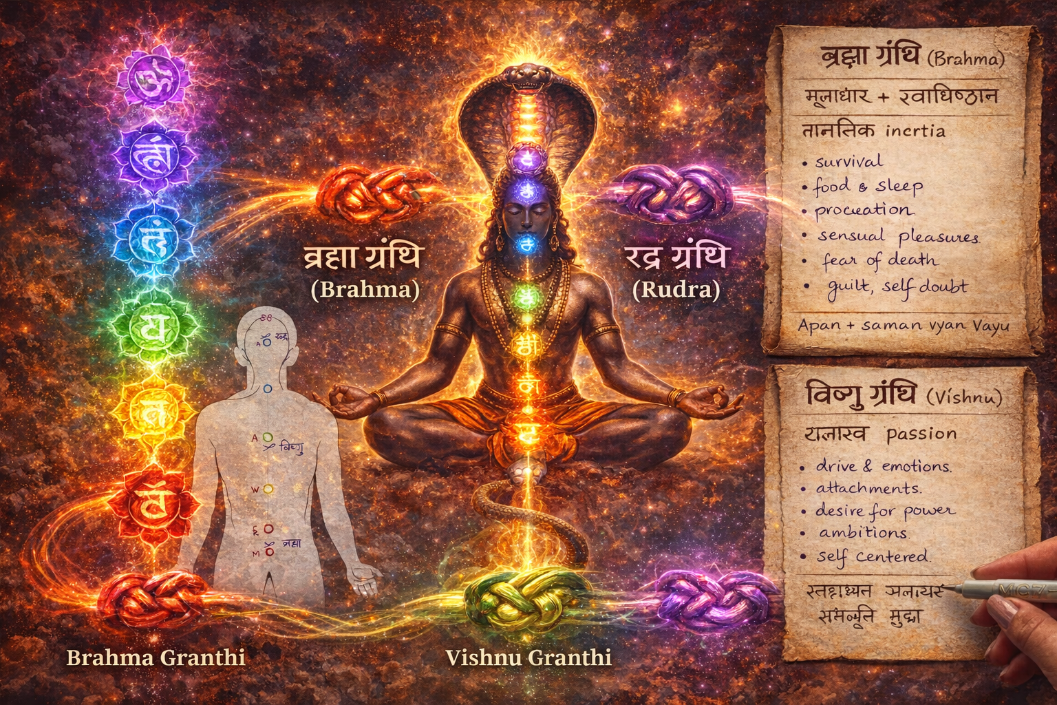 तीन ग्रंथियाँ क्या हैं? योग में ऊर्जा प्रवाह की रुकावट और साधना का मार्ग