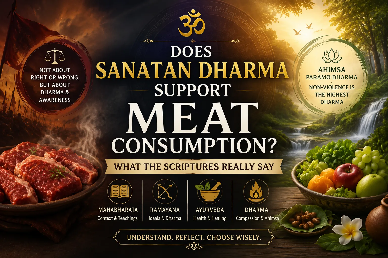 🕉️ Does Sanatan Dharma Support Meat Consumption? What the Scriptures Really Say