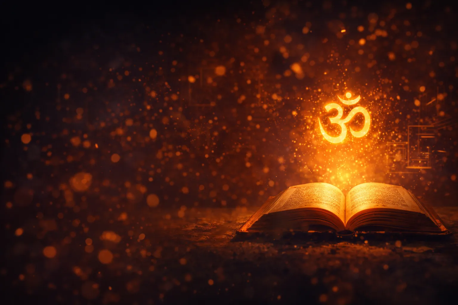 Golden glow of ancient scripture